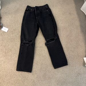 Topshop Black Straight Leg Jeans